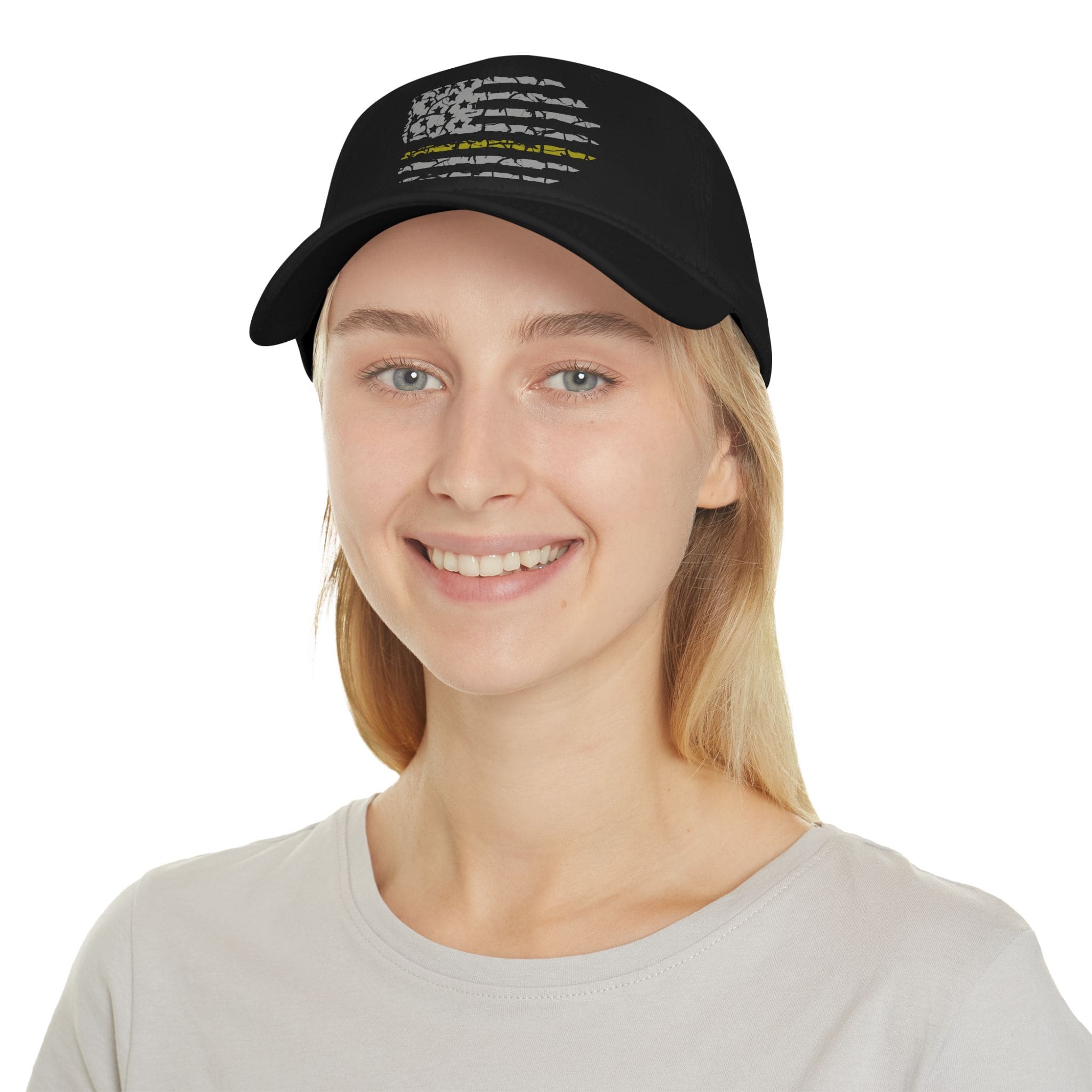 A person wearing a Dispatcher Support Low Profile Baseball Hat and a light-colored shirt, smiling at the camera.