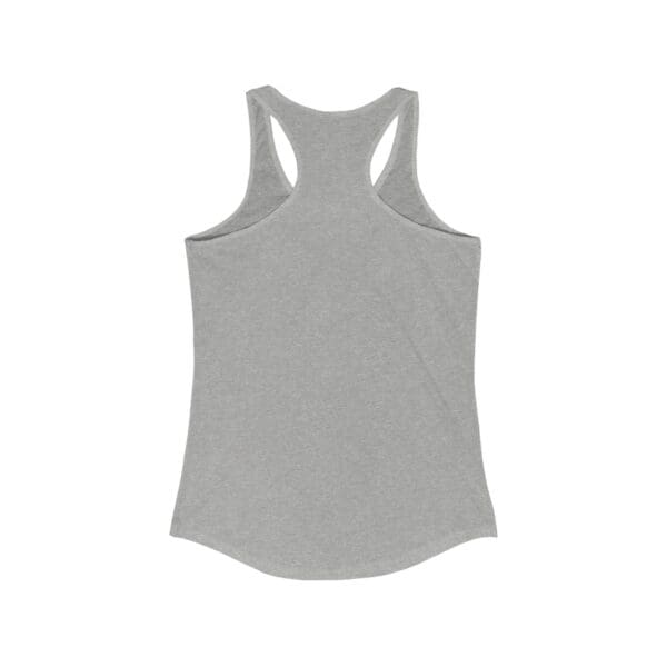 Image of the Chipmunk Tanktop, a sleeveless, light gray, racerback tank top shown from the back. The fabric appears to be soft and slightly stretchy.