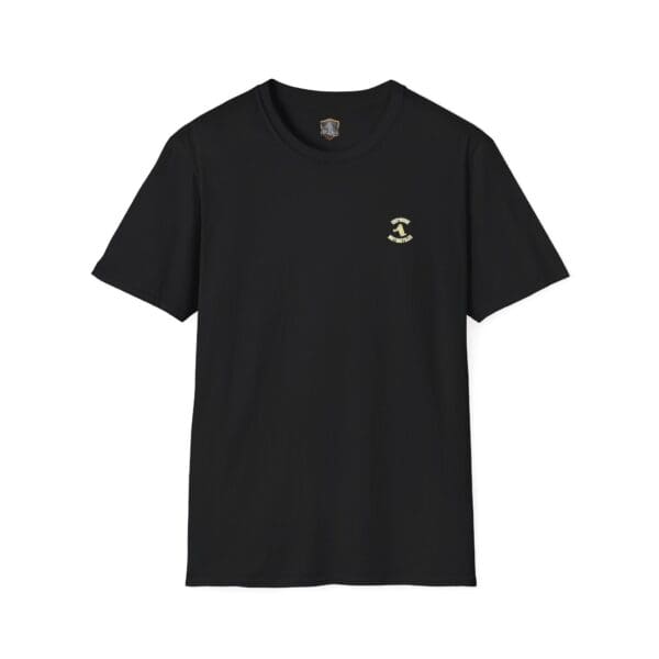 Chipmunk Bobber T-Shirt in black, adorned with a small logo on the left chest and featuring white embroidered details.