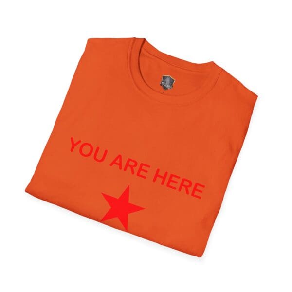 Guiding Star Tee Shirt with "YOU ARE HERE" and a red star printed on it.