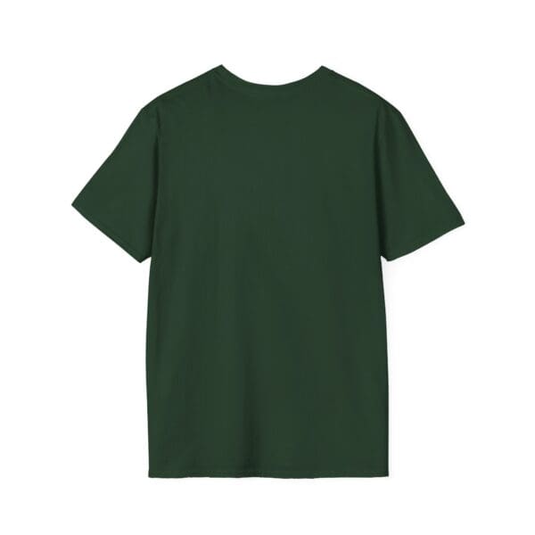 The Don't Be A... Tee is displayed from the back, featuring a plain dark green style, short sleeves, and a round neckline.