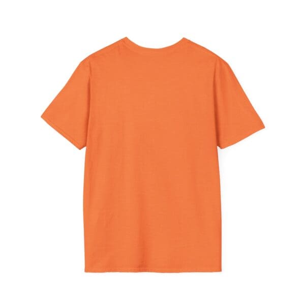 Don't Be A Jack Ass short-sleeve T-shirt in orange, viewed from the back against a white background.