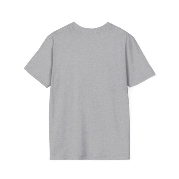 An Admission T-Shirt in plain grey, displayed flat and viewed from the back.