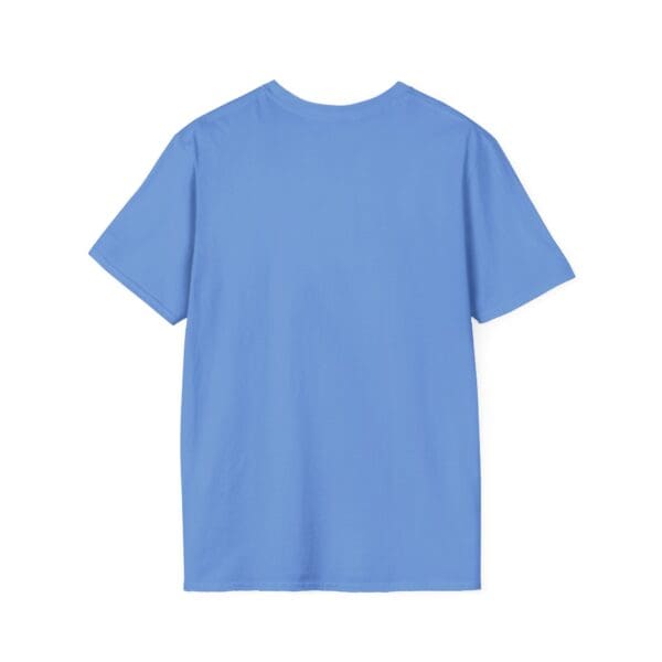 Back view of the Guiding Star Tee Shirt in a plain blue color on a white background.