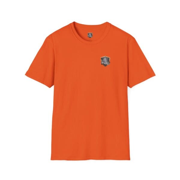 F*ck Cancer Ribbon T-Shirt in orange featuring a small black and white logo on the left chest.