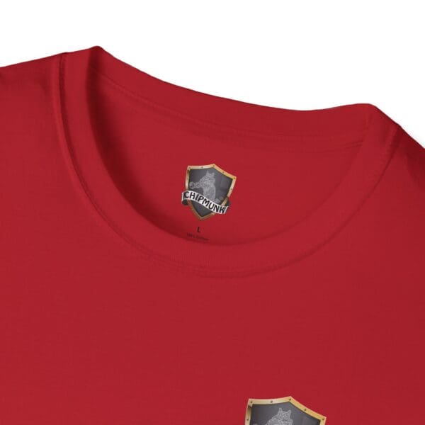 Red F*ck Cancer Ribbon T-Shirt with a Chipmunk label inside the collar and a small shield emblem near the hem.