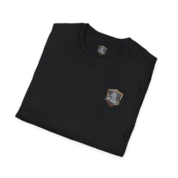 Chipmunk Family T-Shirt in black, featuring a small shield logo and "Citadel" text on the chest, neatly folded on a white background.