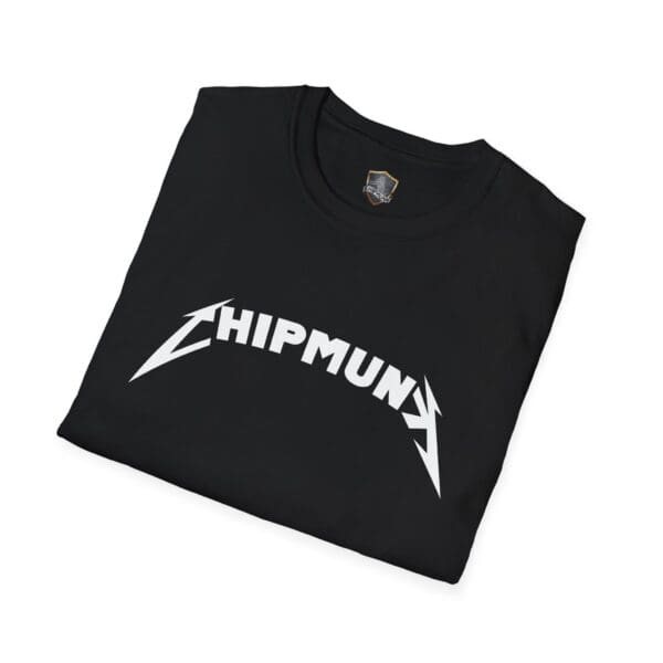 Chipmunk Rock T-Shirt #1 in black featuring "Chipmunk" in a stylized white font.