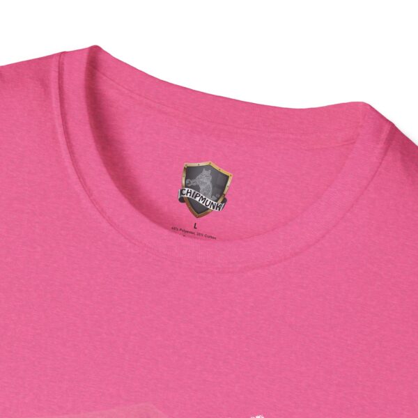 Nothing T-shirt in pink with a Chipmunk brand logo on the inside collar.