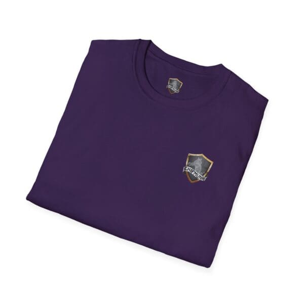 A folded Chipmunk Trucker Shirt in dark purple, featuring a small shield logo and the word "Firehound" on the front.