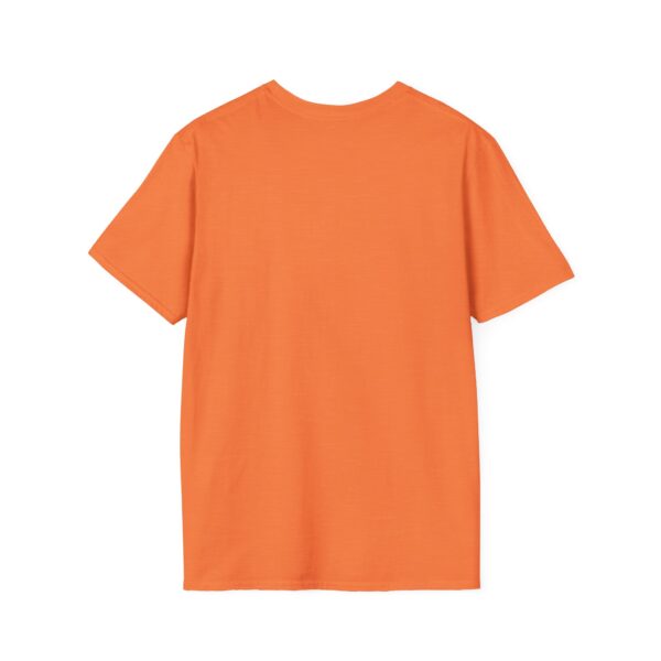 M.I.L.F. (Man I Love Fridays) T-shirt in plain orange on a white background, viewed from the back.