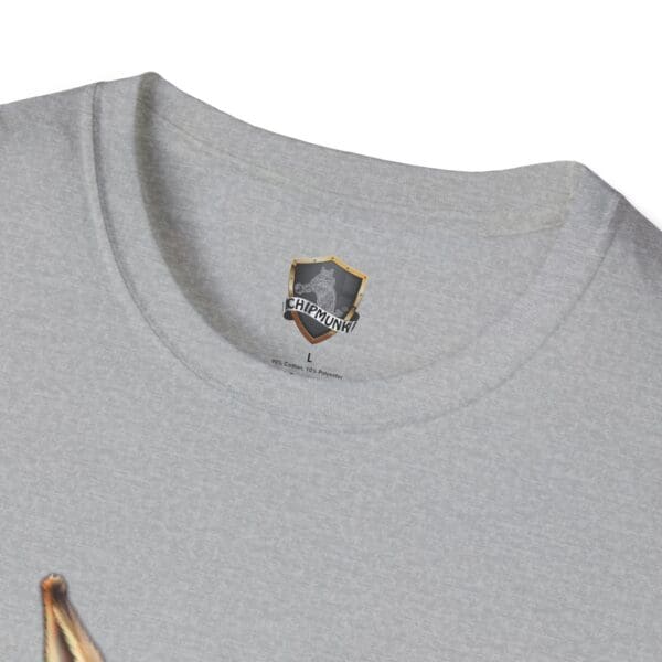 Gray T-shirt with the "Don't Be A Jack Ass" label inside the collar.