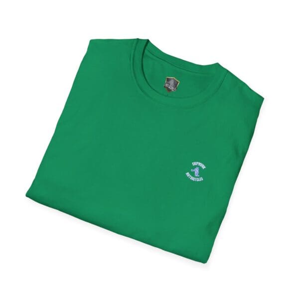 A folded Chipmunk Motorcycle T-Shirt in green with a small logo on the chest.