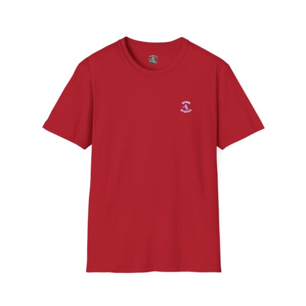 Chipmunk Motorcycle T-Shirt in red featuring a small embroidered logo on the left chest.