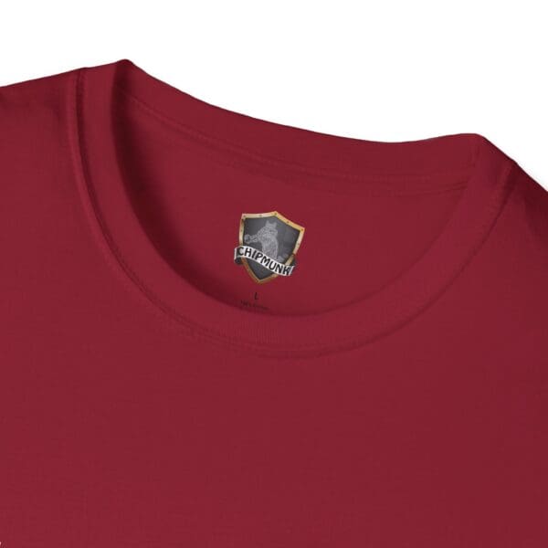 Game Over T-Shirt in red, featuring a shield design above the "Chipmunk" label inside the collar.