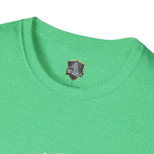 Dicktim T-Shirt in green featuring a "Chipmunk" logo on the neckline tag.