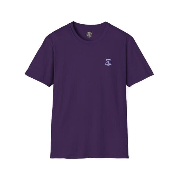 A Chipmunk Motorcycle T-Shirt in dark purple with a small logo containing text on the left chest.