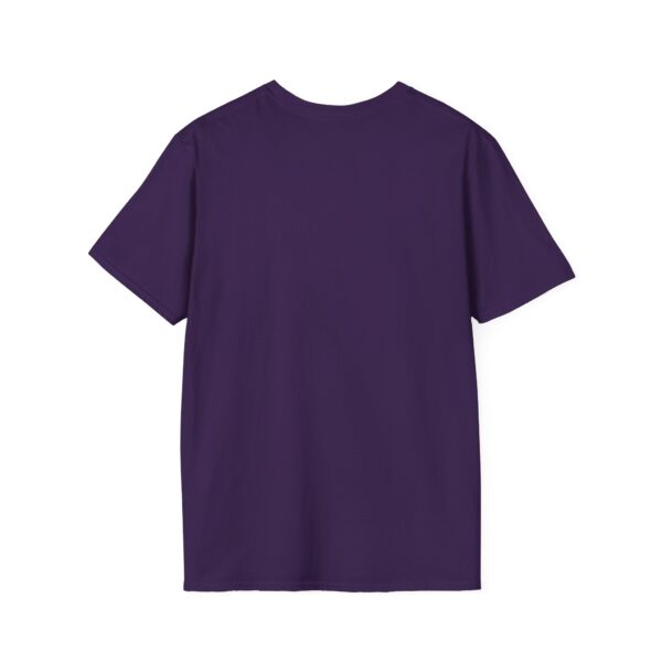 The "C'mon George!! Retro Rainbow Roadie T-Shirt" in a plain purple design is displayed against a white background, with the back of the shirt shown.