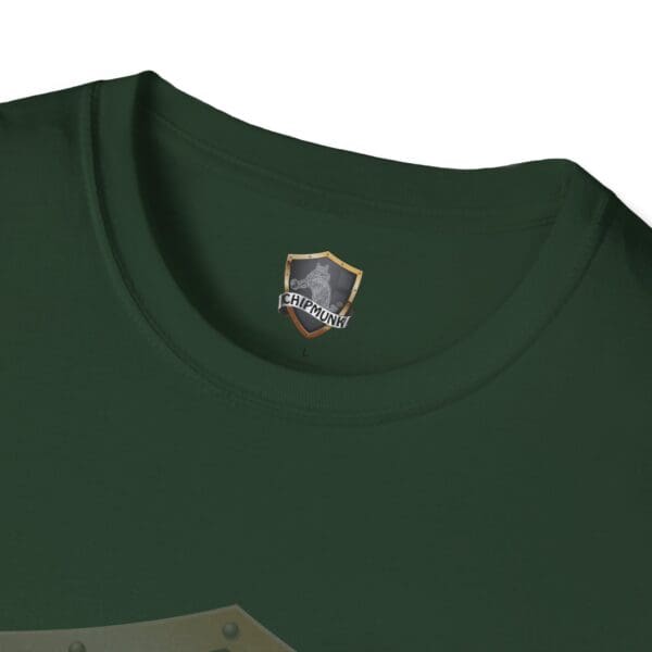 A Chipmunk Brand T-Shirt featuring a small green badge on the inside neckline.