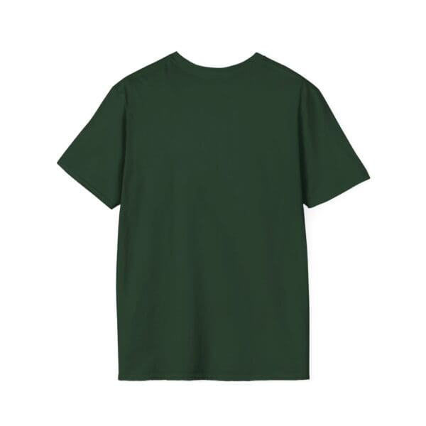 A view from the back of a plain dark green Chipmunk Brand T-Shirt.