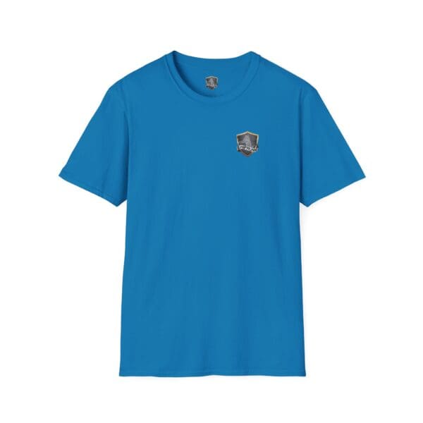 A blue "The Show T-Shirt" featuring a small, shield-shaped logo on the left chest.