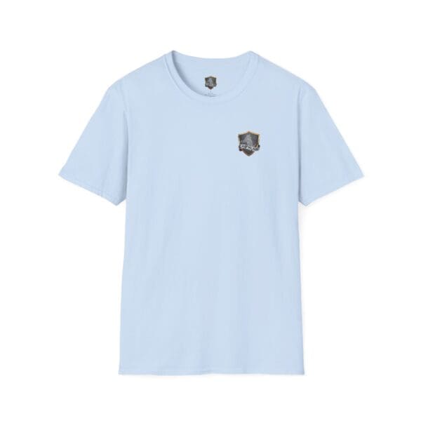 Vacation T-Shirt in light blue featuring a small dark emblem on the chest.