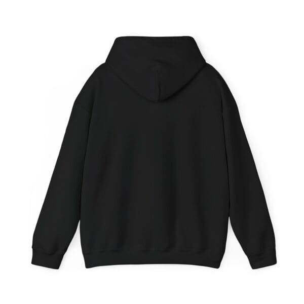 Back view of the Chipmunk Hoodie in plain black, displayed on a white background.