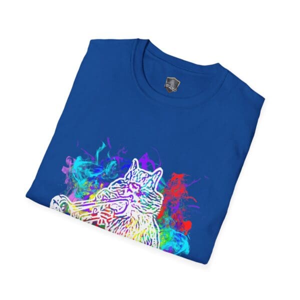 Smoked Chipmunk T-shirt featuring a dynamic graphic of a wolf howling amid vivid smoke patterns.