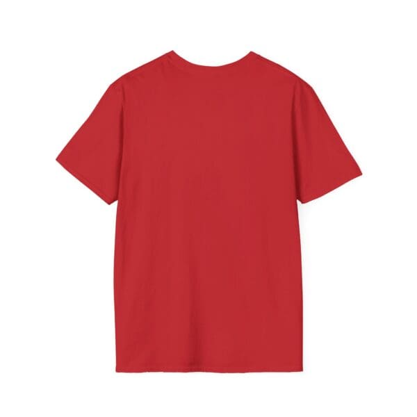 A Douche Canoe T-shirt in plain red, pictured from the back on a white background.