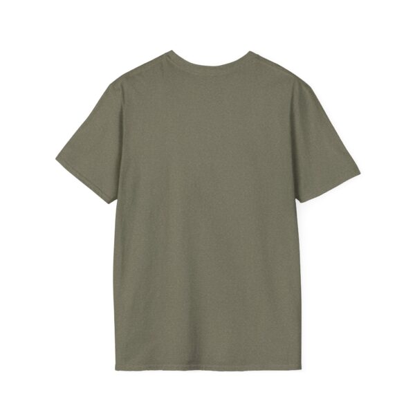 Gen X T-Shirt in olive green, featuring a plain design viewed from the back.