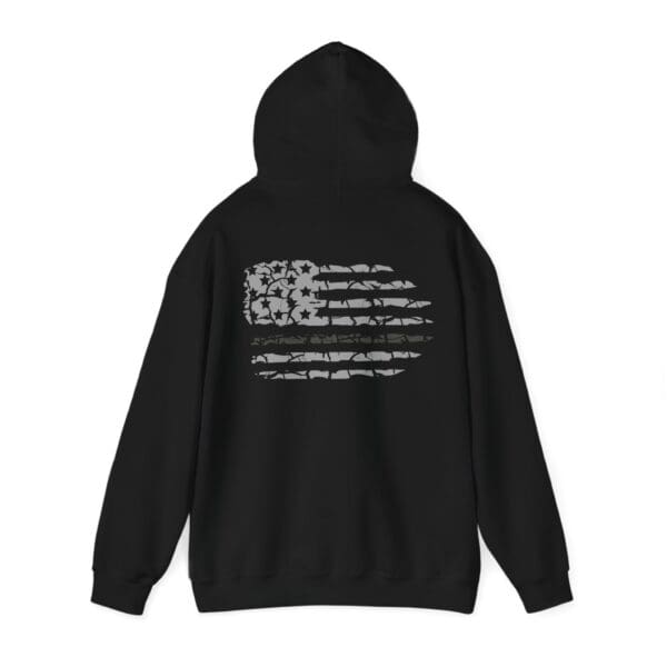 Correctional Officer Support Hoodie featuring a grayish American flag design on the back.