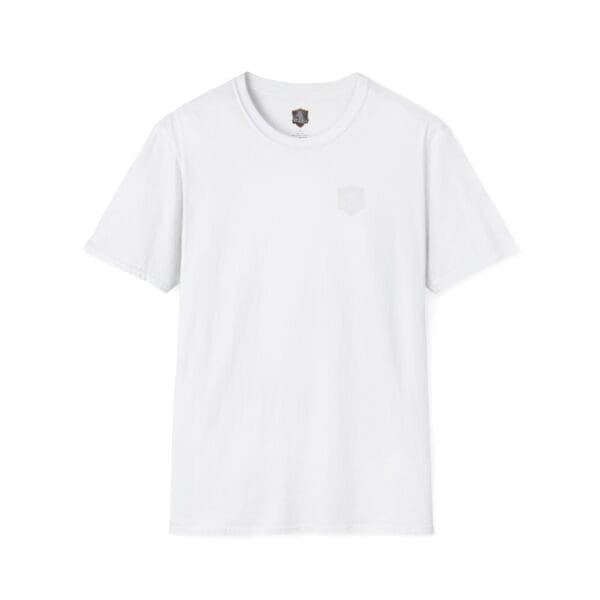 A plain white "You Saw It Because We Brought It T-Shirt" on a white background, featuring a small logo near the neckline.