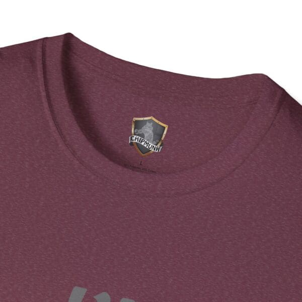 An "I'm Nuts" T-shirt in maroon featuring a "Chipmunk" logo on the inside collar.