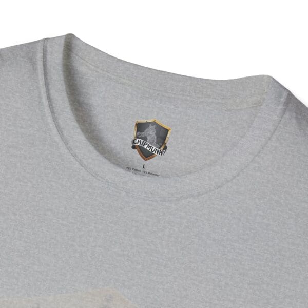 Gray "I'm Not Fit for Public Consumption" T-shirt with "Chipmunk" logo on the neck label.