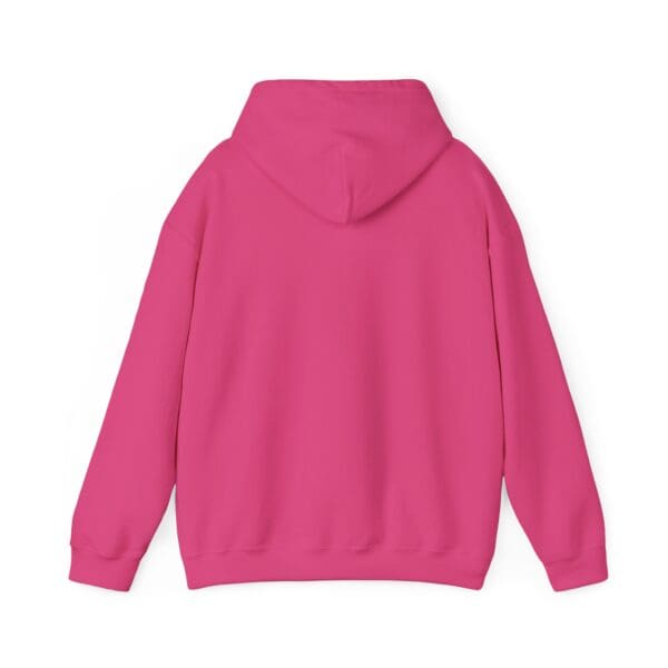 Back view of the Chipmunk Hoodie in plain pink with a hood, displayed against a white background.