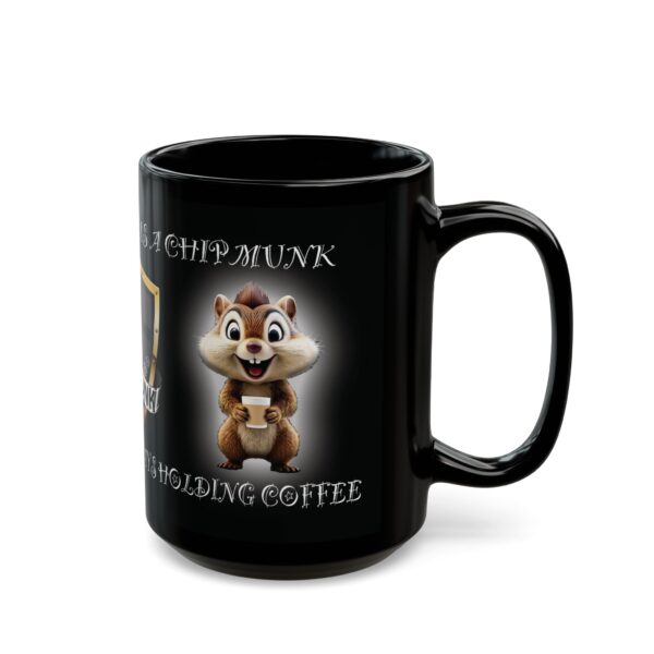 A black mug named "My Spirit Animal Is a Chipmunk" shows a cartoon chipmunk with a coffee cup.